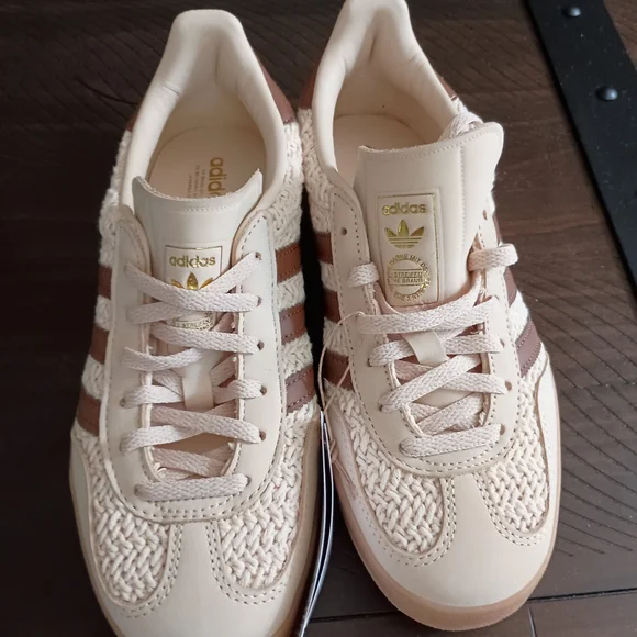 Adidas Women's Cream and Brown Sneakers - Picture 3 of 5